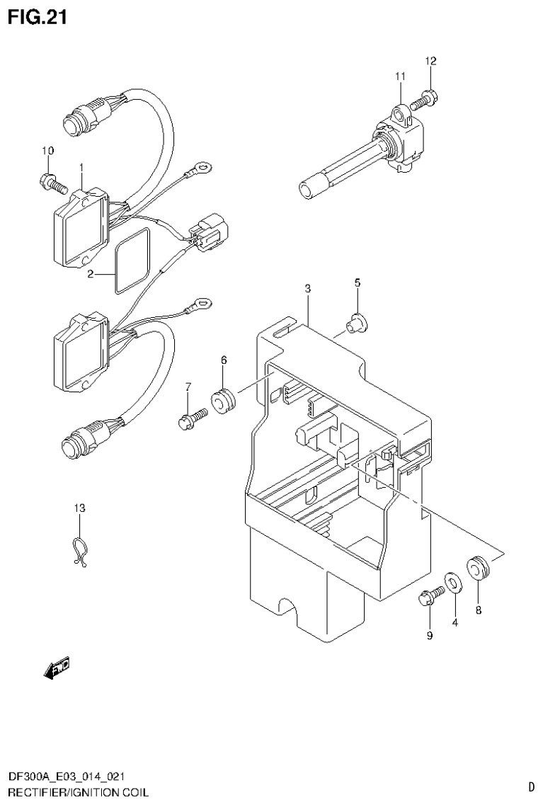 Suzuki DF250AP RECTIFIER/IGNITION COIL parts diagram